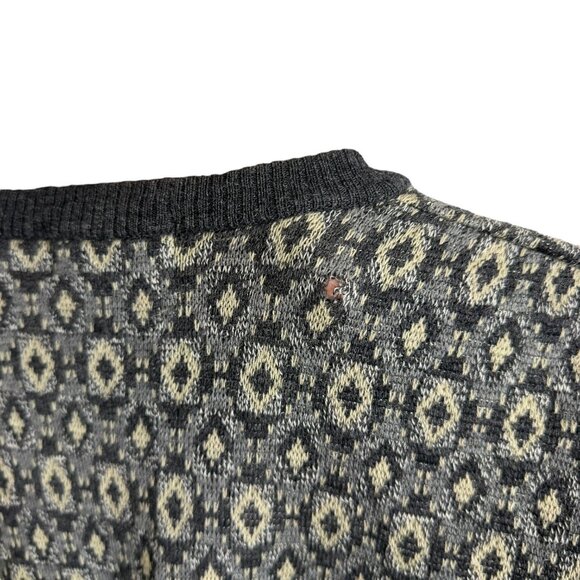 Vintage Club Room Mens Wool Geometric Print Vneck Sweater Gray L Retro Grandpa - Picture 6 of 6